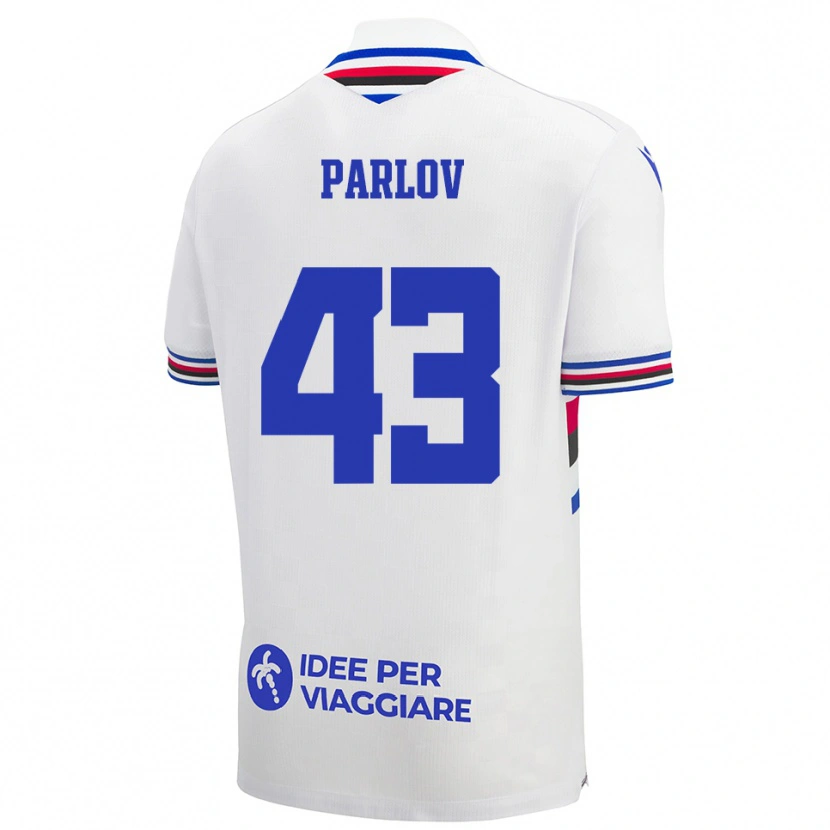 Danxen Men Benjamin Parlov #43 White Blue Red Away Jersey 2025/26 T-Shirt