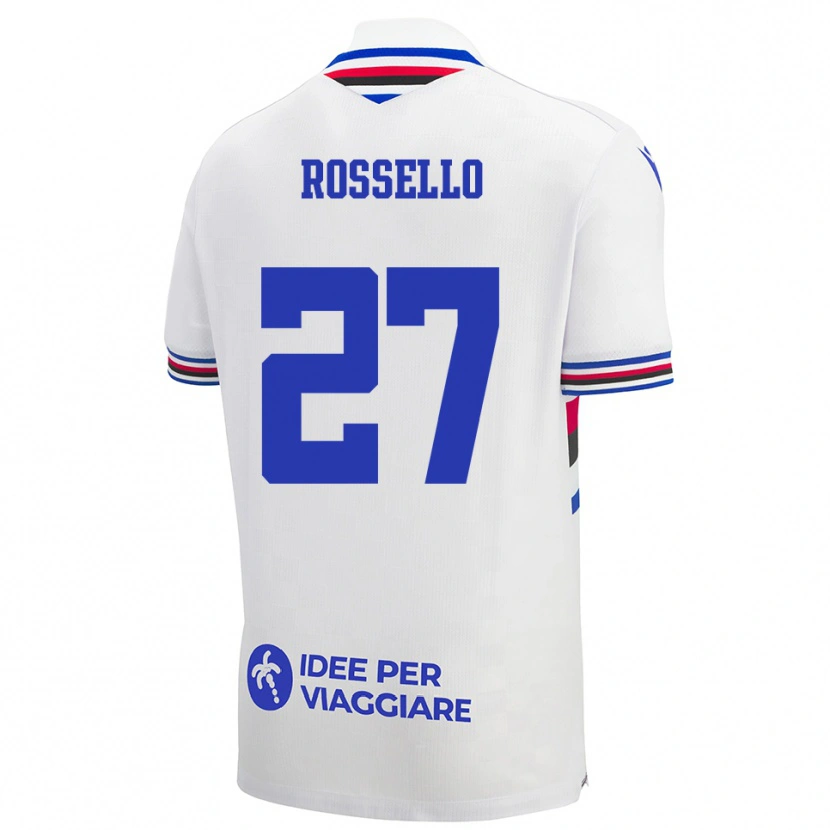 Danxen Men Simone Rossello #27 White Blue Red Away Jersey 2025/26 T-Shirt