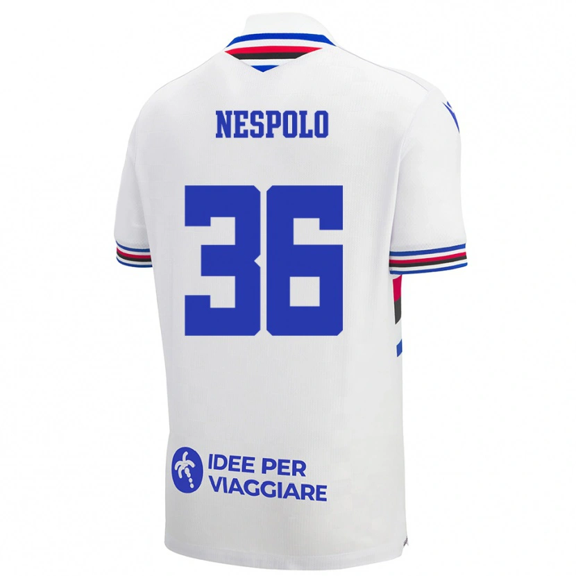 Danxen Men Sabrina Nespolo #36 White Blue Red Away Jersey 2025/26 T-Shirt