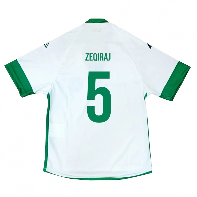 Danxen Men Leon Zeqiraj #5 White Green Blue Away Jersey 2025/26 T-Shirt