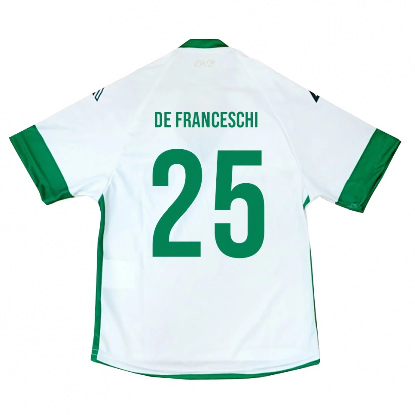 Danxen Men Edoardo De Franceschi #25 White Green Blue Away Jersey 2025/26 T-Shirt