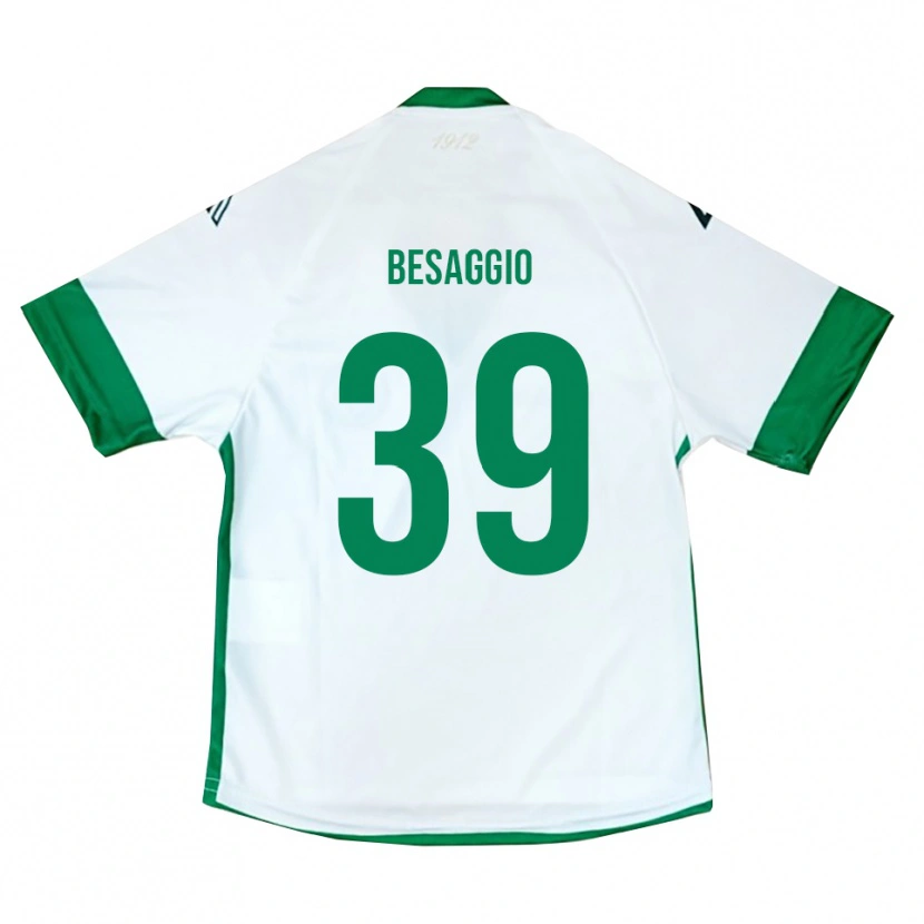 Danxen Men Michele Besaggio #39 White Green Blue Away Jersey 2025/26 T-Shirt