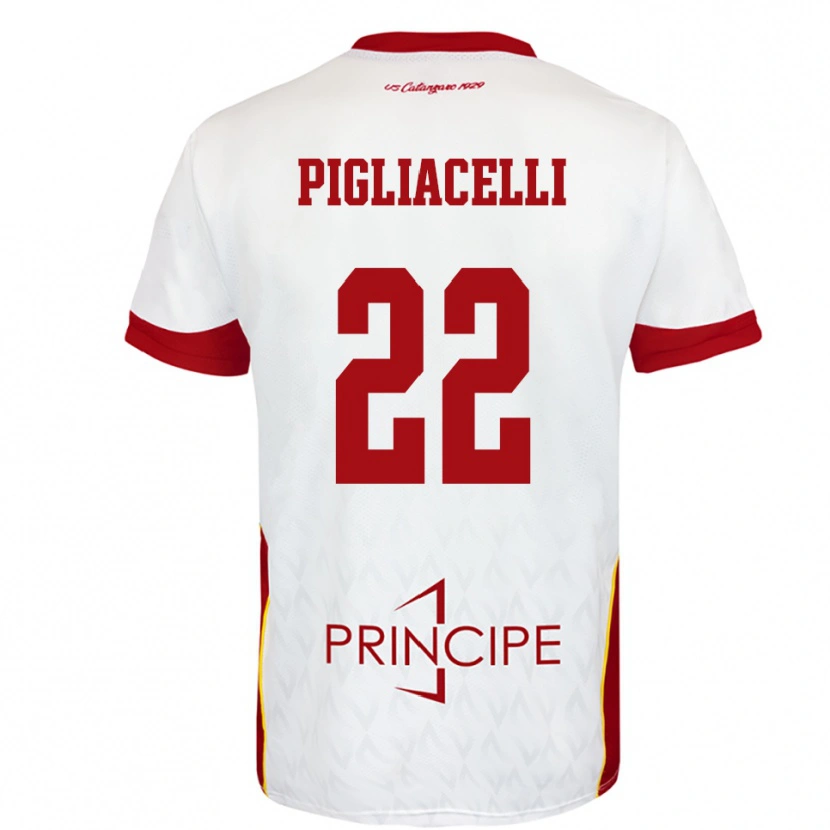 Danxen Men Mirko Pigliacelli #22 White Red Away Jersey 2025/26 T-Shirt