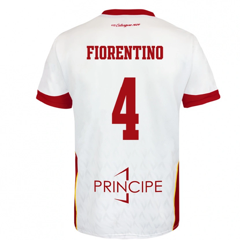 Danxen Men Carlo Fiorentino #4 White Red Away Jersey 2025/26 T-Shirt
