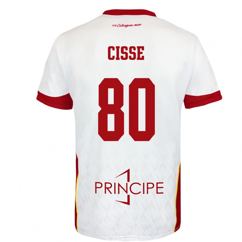 Danxen Men Alphadjo Cissè #80 White Red Away Jersey 2025/26 T-Shirt