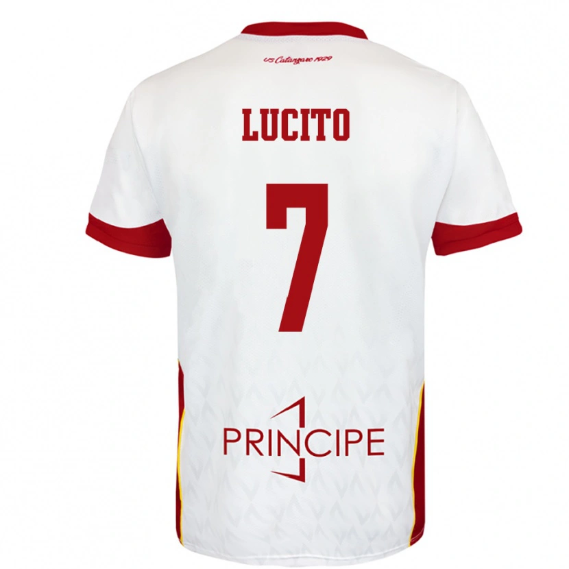 Danxen Men Adriano Lucito #7 White Red Away Jersey 2025/26 T-Shirt