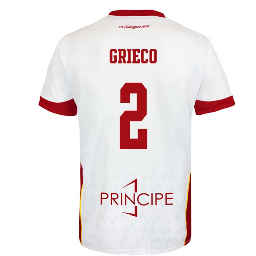 Danxen Men Salvatore Grieco #2 White Red Away Jersey 2025/26 T-Shirt