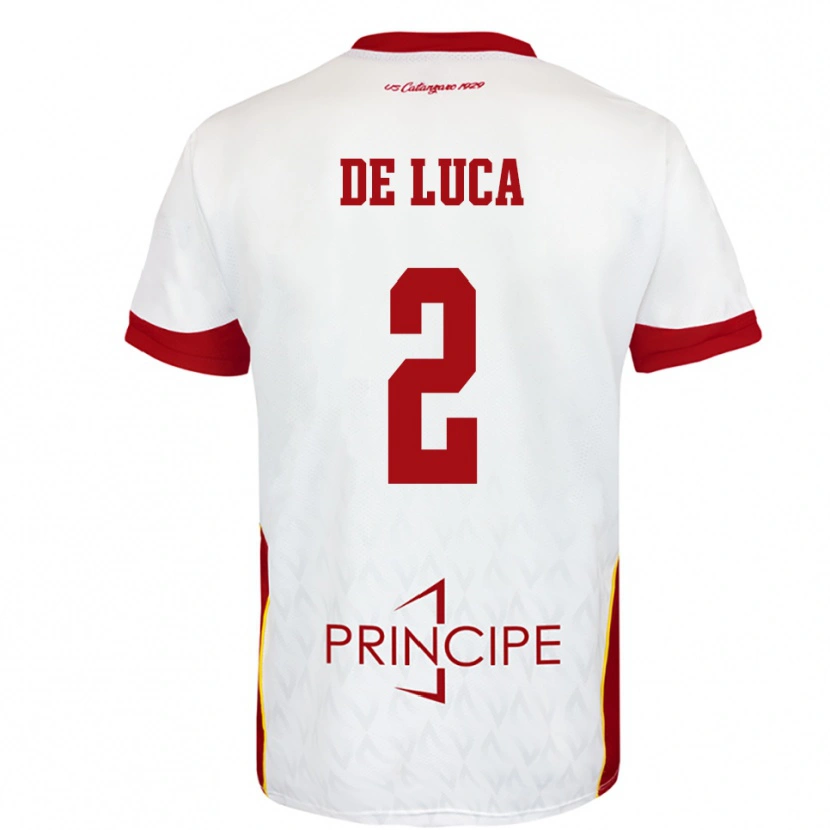 Danxen Men Gabriele De Luca #2 White Red Away Jersey 2025/26 T-Shirt