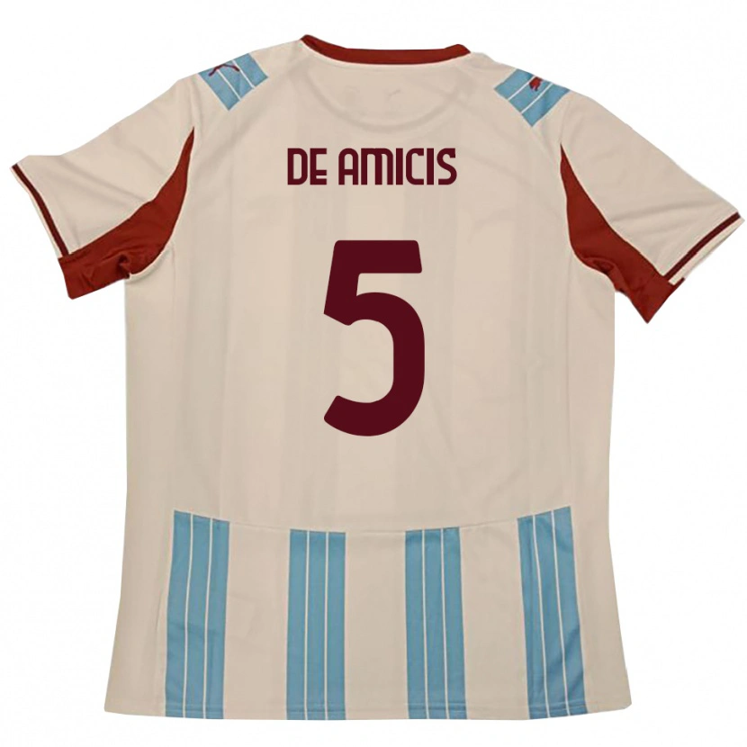 Danxen Men Christian De Amicis #5 Sky Blue White Away Jersey 2025/26 T-Shirt