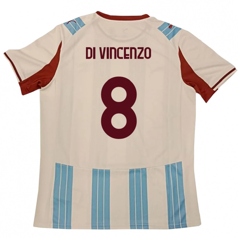 Danxen Men Edoardo Di Vincenzo #8 Sky Blue White Away Jersey 2025/26 T-Shirt