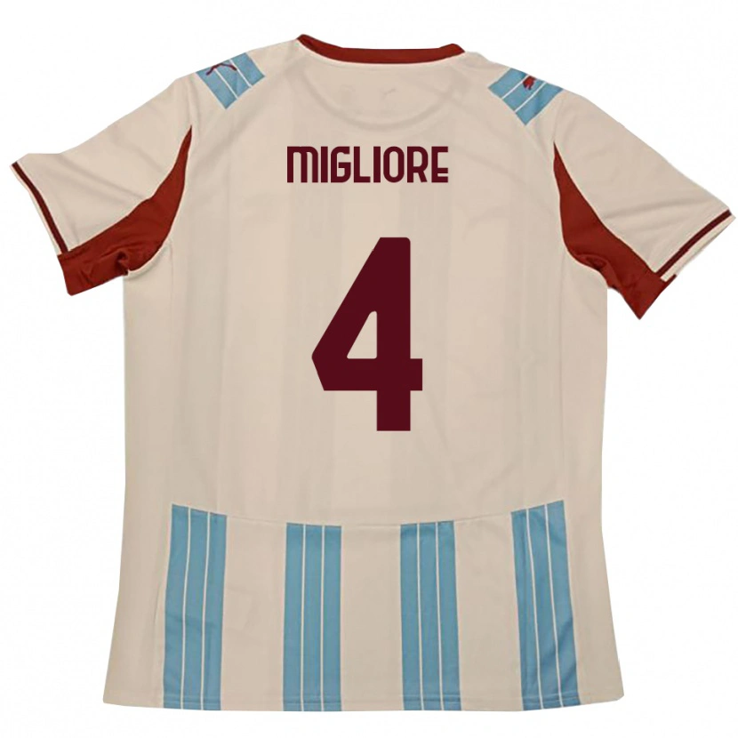 Danxen Men Lorenzo Migliore #4 Sky Blue White Away Jersey 2025/26 T-Shirt