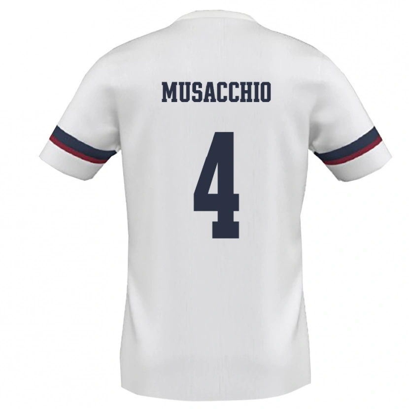 Danxen Men Carmine Musacchio #4 White Red Away Jersey 2025/26 T-Shirt