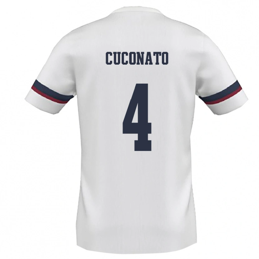 Danxen Men Giuseppe Cuconato #4 White Red Away Jersey 2025/26 T-Shirt