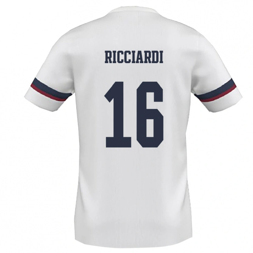 Danxen Men Manuel Ricciardi #16 White Red Away Jersey 2025/26 T-Shirt