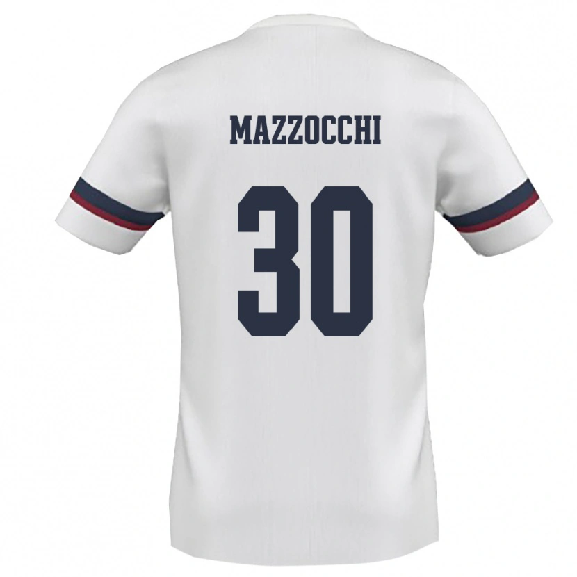 Danxen Men Simone Mazzocchi #30 White Red Away Jersey 2025/26 T-Shirt