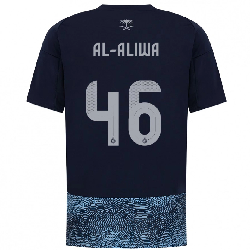 Danxen Men Abdulaziz Al-Aliwa #46 Navy Sky Blue Away Jersey 2025/26 T-Shirt
