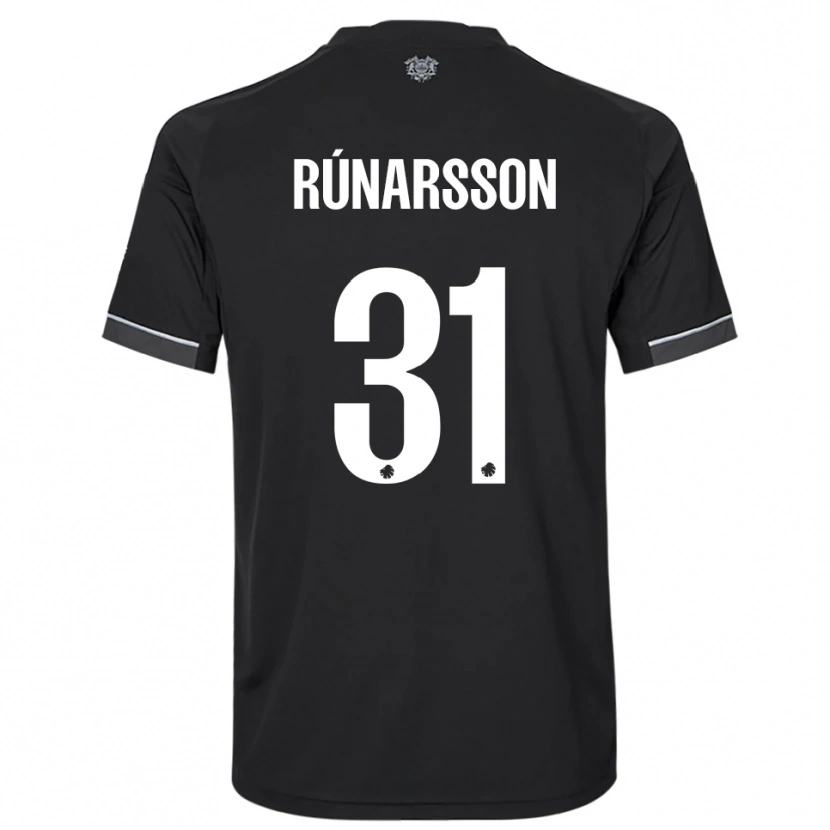 Danxen Men Rúnar Alex Rúnarsson #31 Black White Away Jersey 2025/26 T-Shirt