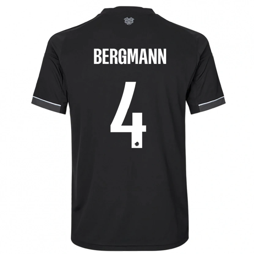 Danxen Men Olivia Bergmann #4 Black White Away Jersey 2025/26 T-Shirt