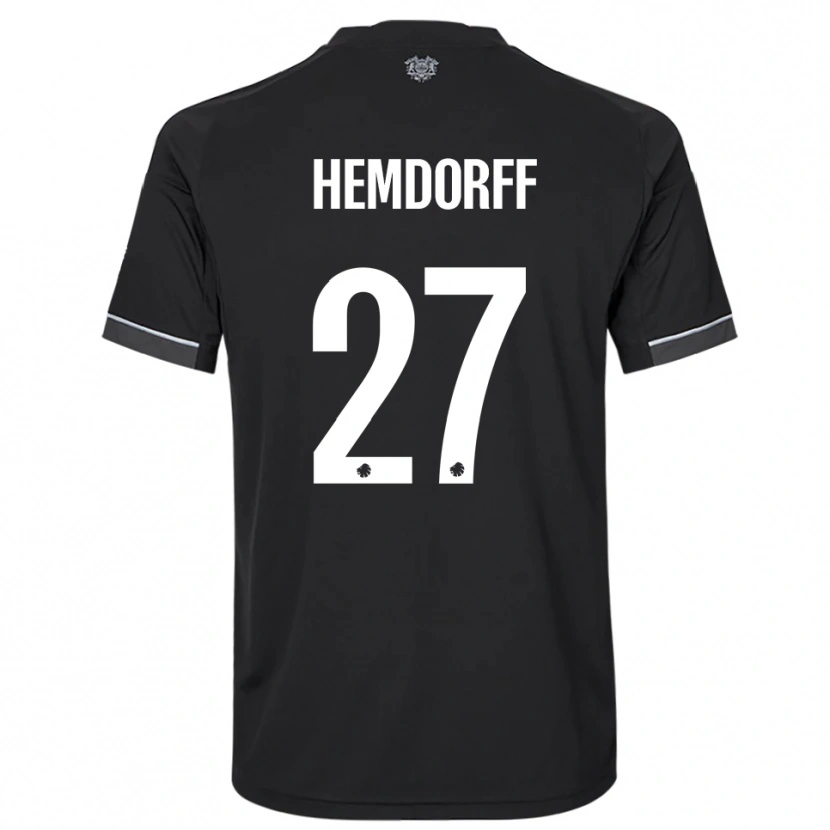 Danxen Men Mathilde Hemdorff #27 Black White Away Jersey 2025/26 T-Shirt