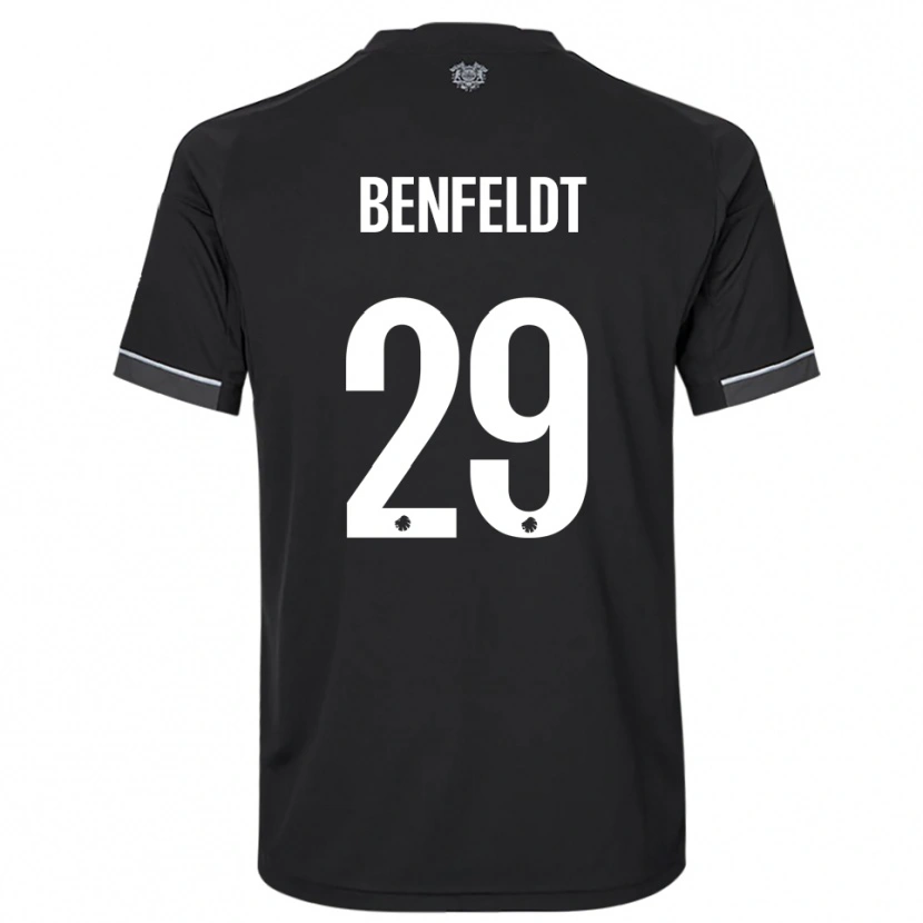 Danxen Men Frederikke Benfeldt #29 Black White Away Jersey 2025/26 T-Shirt