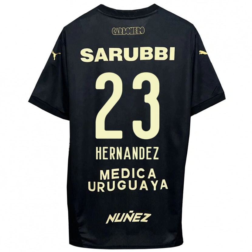 Danxen Men Abel Hernandez #23 Black Gold Away Jersey 2025/26 T-Shirt