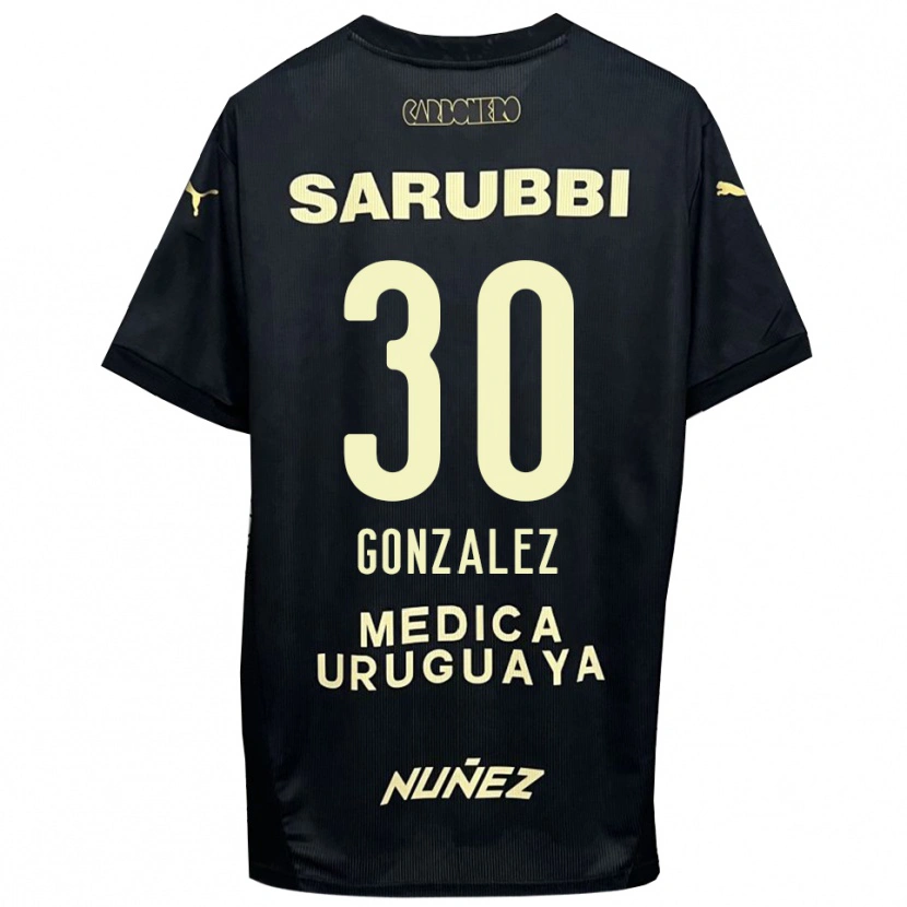 Danxen Men Ángel González #30 Black Gold Away Jersey 2025/26 T-Shirt