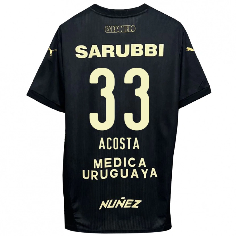 Danxen Men Nahuel Acosta #33 Black Gold Away Jersey 2025/26 T-Shirt