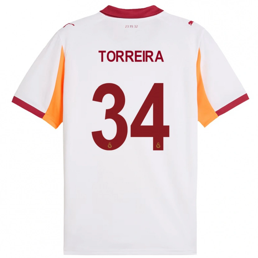 Danxen Men Lucas Torreira #34 White Red Away Jersey 2025/26 T-Shirt