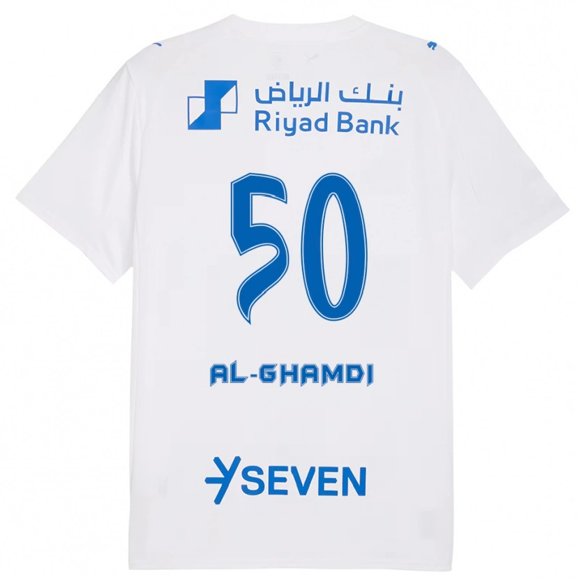 Danxen Men Abdulelah Al-Ghamdi #50 White Blue Away Jersey 2025/26 T-Shirt