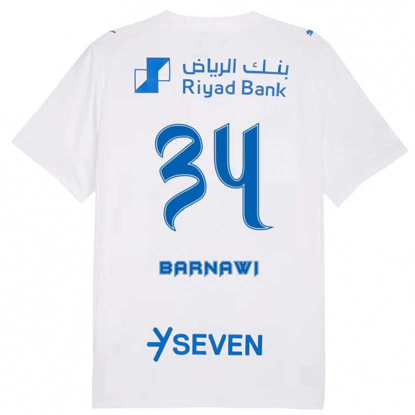 Danxen Men Saleh Barnawi #34 White Blue Away Jersey 2025/26 T-Shirt