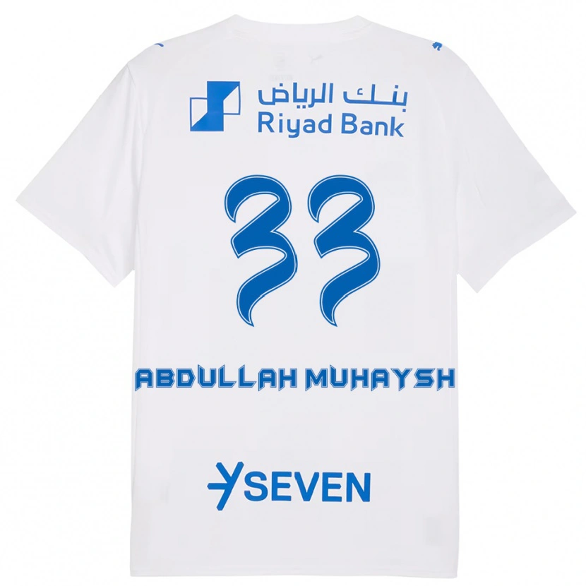 Danxen Men Mohammed Abdullah Muhaysh #33 White Blue Away Jersey 2025/26 T-Shirt