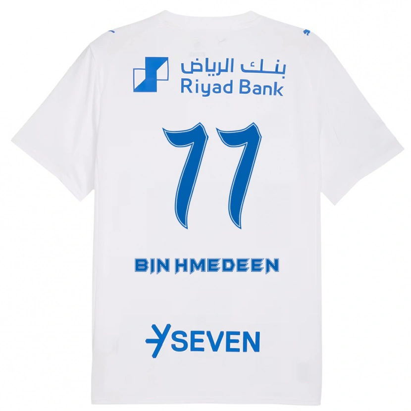 Danxen Men Raghad Bin Hmedeen #77 White Blue Away Jersey 2025/26 T-Shirt