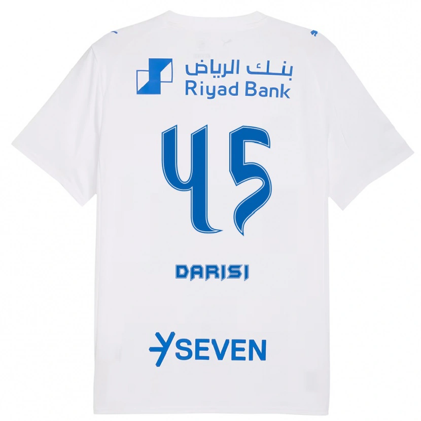 Danxen Men Abdulkarim Darisi #45 White Blue Away Jersey 2025/26 T-Shirt