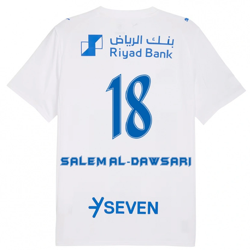 Danxen Men Nawaf Salem Al-Dawsari #18 White Blue Away Jersey 2025/26 T-Shirt