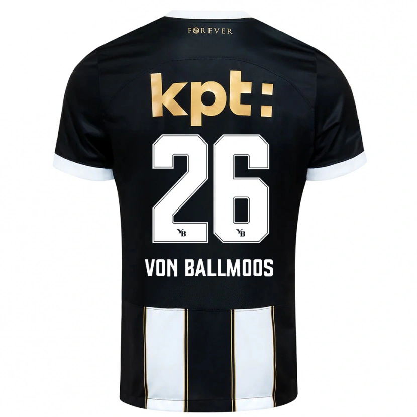 Danxen Men David Von Ballmoos #26 Black White Away Jersey 2025/26 T-Shirt