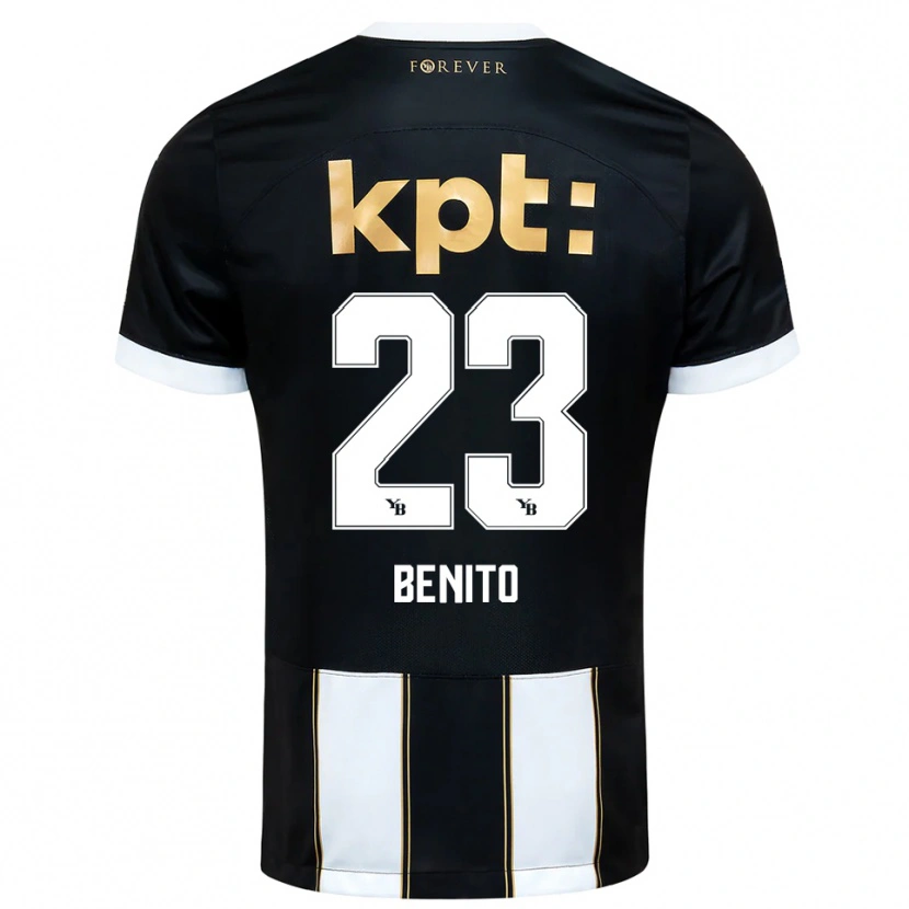 Danxen Men Loris Benito #23 Black White Away Jersey 2025/26 T-Shirt