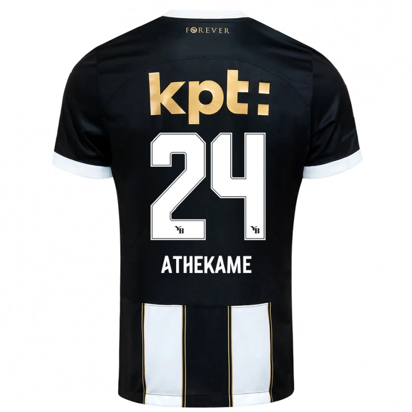 Danxen Men Zachary Athekame #24 Black White Away Jersey 2025/26 T-Shirt