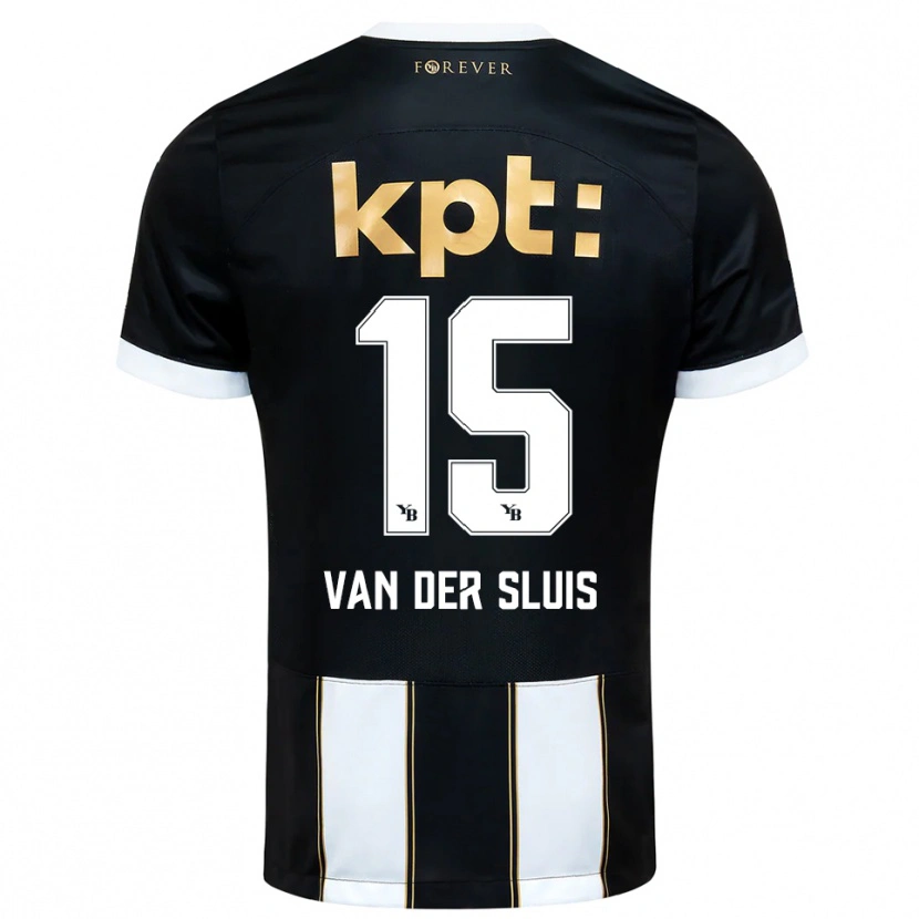 Danxen Men Gennaro Van Der Sluis #15 Black White Away Jersey 2025/26 T-Shirt