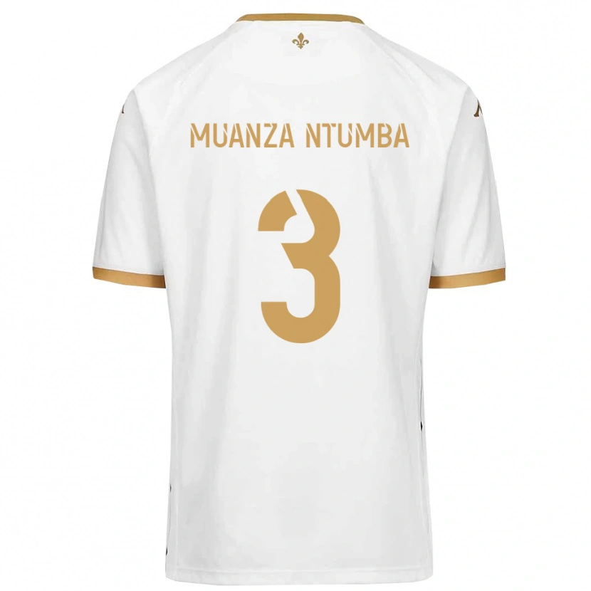 Danxen Men Olivier Muanza Ntumba #3 White Gold Away Jersey 2025/26 T-Shirt