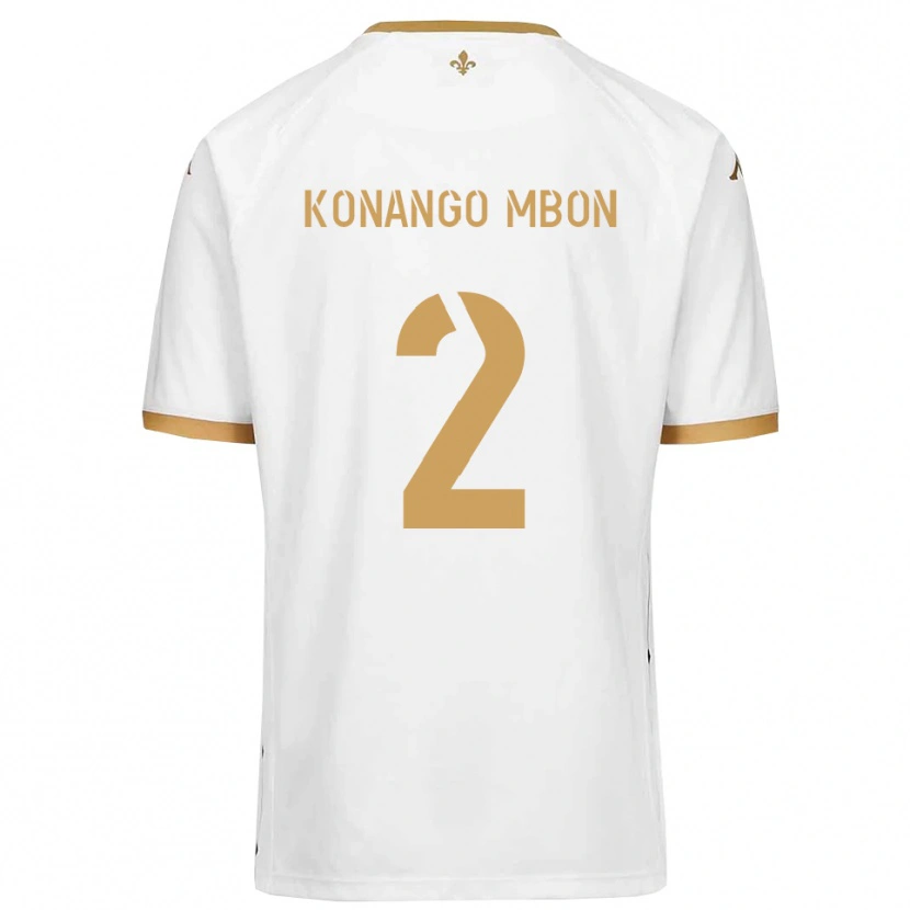 Danxen Men Jordan Konango Mbon #2 White Gold Away Jersey 2025/26 T-Shirt