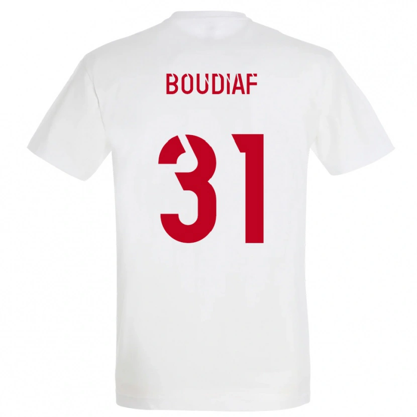Danxen Men Ryad Boudiaf #31 White Red Yellow Away Jersey 2025/26 T-Shirt