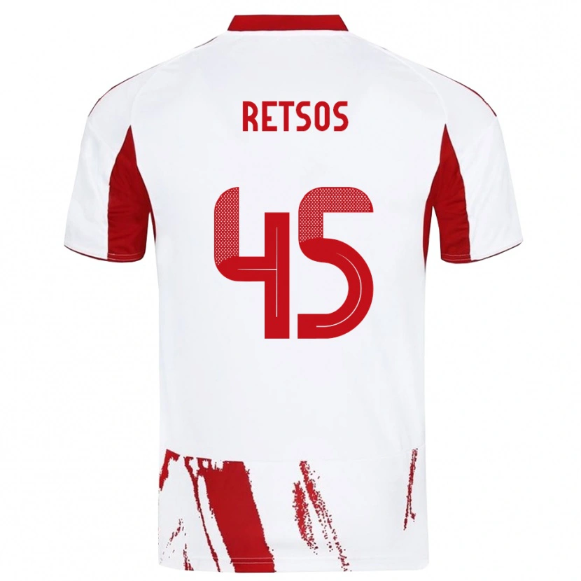 Danxen Men Panagiotis Retsos #45 White Red Away Jersey 2025/26 T-Shirt