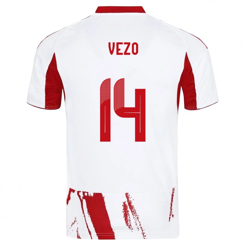 Danxen Men Rúben Vezo #14 White Red Away Jersey 2025/26 T-Shirt