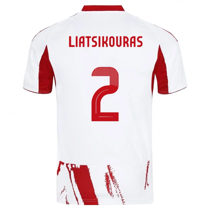 Danxen Men Argyrios Liatsikouras #2 White Red Away Jersey 2025/26 T-Shirt