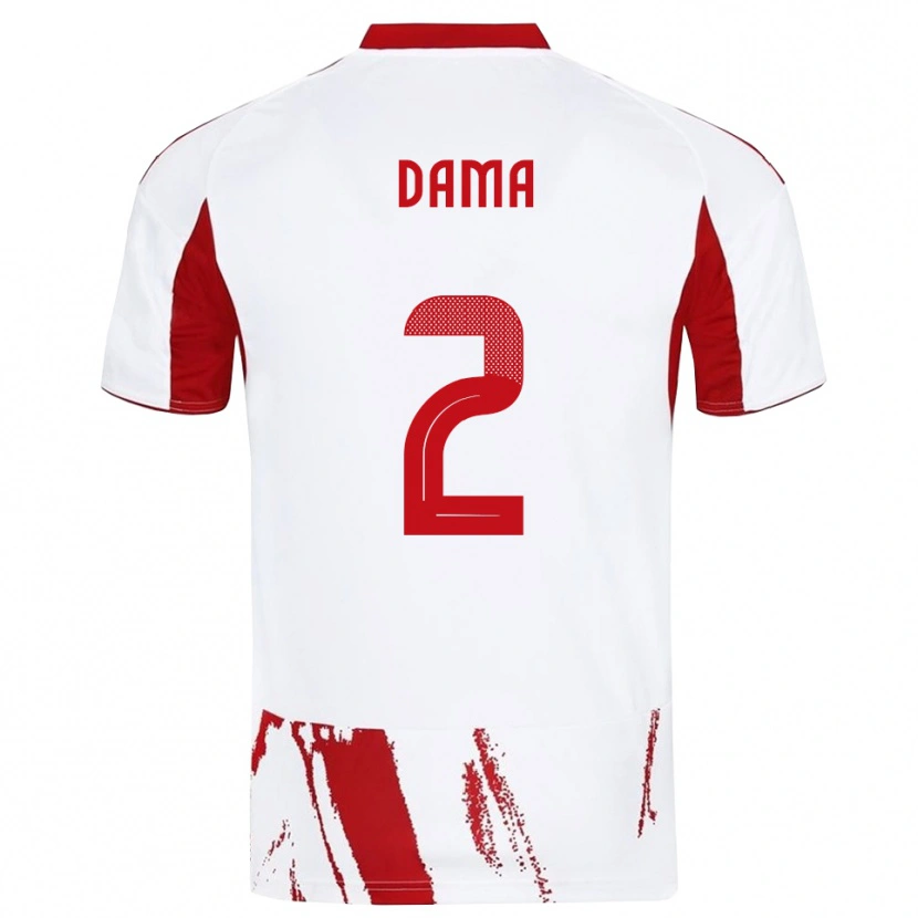 Danxen Men Antonis Dama #2 White Red Away Jersey 2025/26 T-Shirt