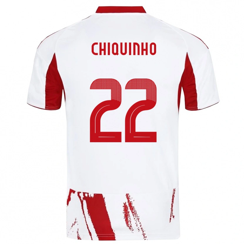Danxen Men Chiquinho #22 White Red Away Jersey 2025/26 T-Shirt
