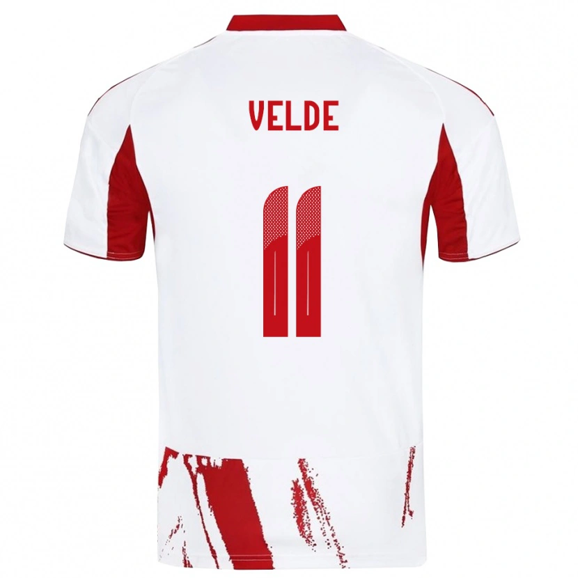 Danxen Men Kristoffer Velde #11 White Red Away Jersey 2025/26 T-Shirt
