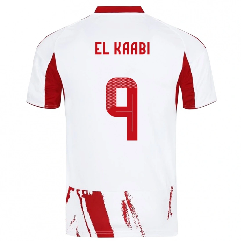 Danxen Men Ayoub El Kaabi #9 White Red Away Jersey 2025/26 T-Shirt