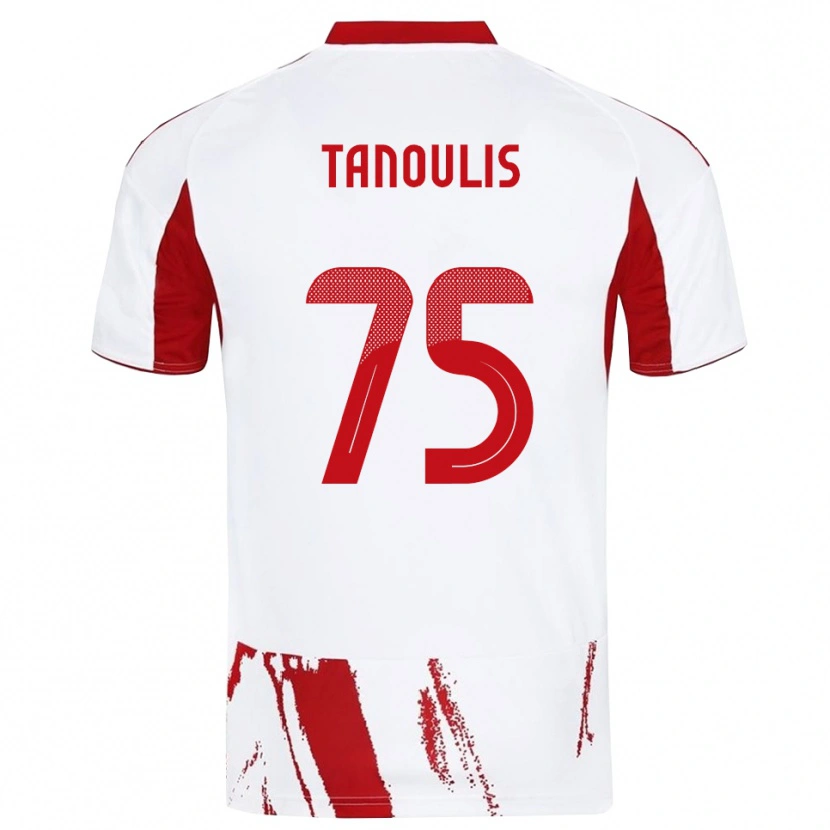 Danxen Men Konstantinos Tanoulis #75 White Red Away Jersey 2025/26 T-Shirt