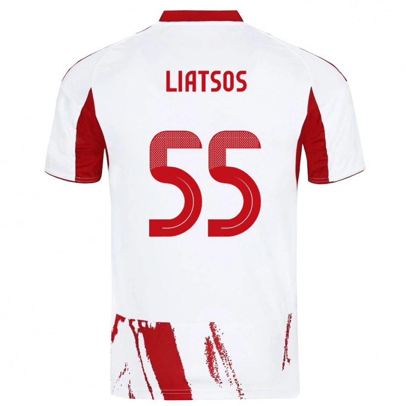 Danxen Men Christos Liatsos #55 White Red Away Jersey 2025/26 T-Shirt